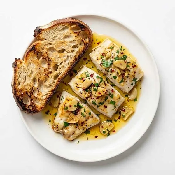 Fish al Ajillo with Crusty Sourdough